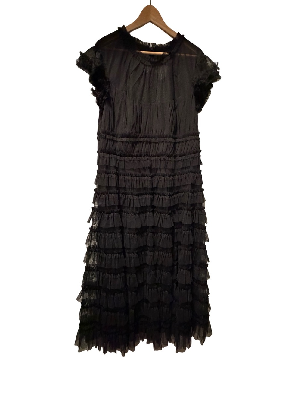 Mac Duggal Women’s Black Layered Ruffle Dress